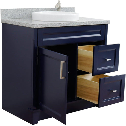 Bellaterra Home Terni 37" 1-Door 2-Drawer Blue Freestanding Vanity Set - Luxe Vanity & Tub