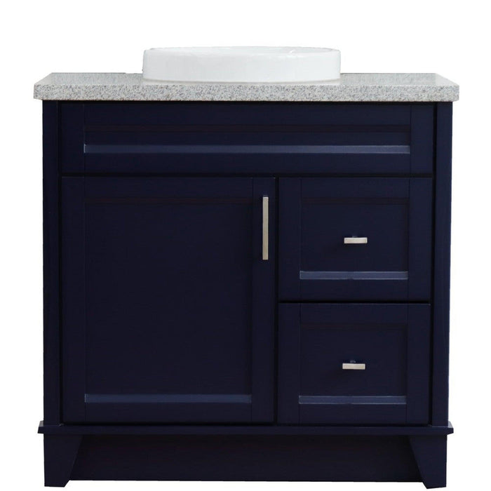 Bellaterra Home Terni 37" 1-Door 2-Drawer Blue Freestanding Vanity Set - Luxe Vanity & Tub