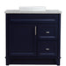 Bellaterra Home Terni 37" 1-Door 2-Drawer Blue Freestanding Vanity Set - Luxe Vanity & Tub