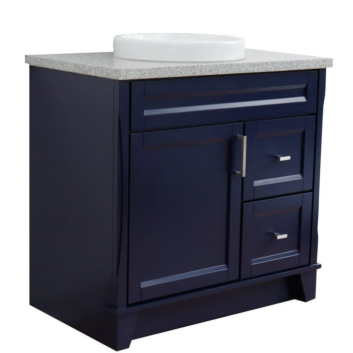 Bellaterra Home Terni 37" 1-Door 2-Drawer Blue Freestanding Vanity Set - Luxe Vanity & Tub