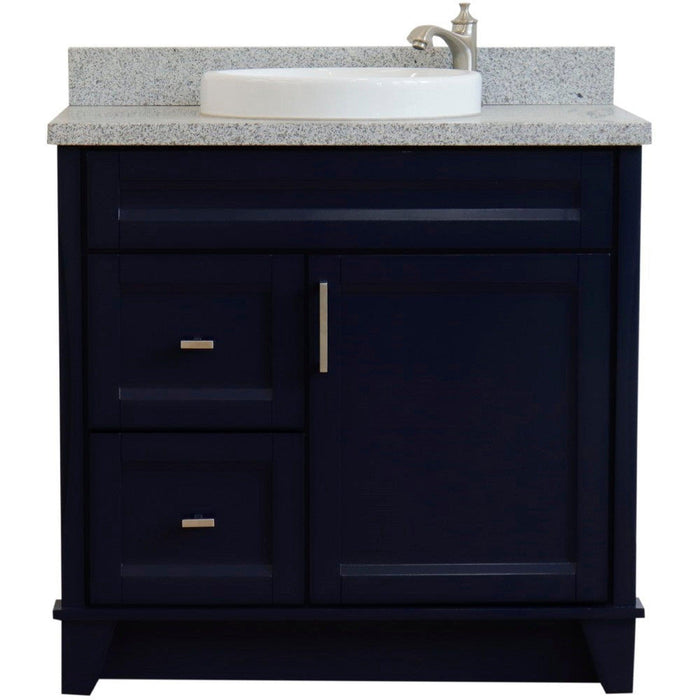 Bellaterra Home Terni 37" 1-Door 2-Drawer Blue Freestanding Vanity Set - Luxe Vanity & Tub