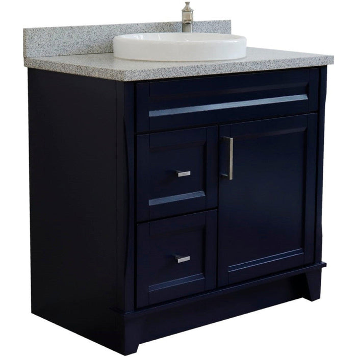 Bellaterra Home Terni 37" 1-Door 2-Drawer Blue Freestanding Vanity Set - Luxe Vanity & Tub