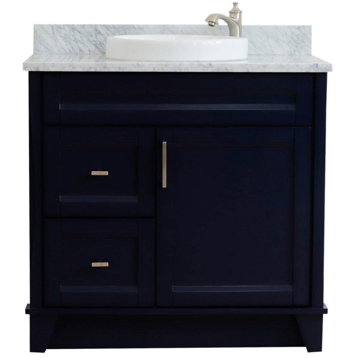 Bellaterra Home Terni 37" 1-Door 2-Drawer Blue Freestanding Vanity Set - Luxe Vanity & Tub