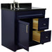 Bellaterra Home Terni 37" 1-Door 2-Drawer Blue Freestanding Vanity Set - Luxe Vanity & Tub