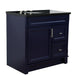 Bellaterra Home Terni 37" 1-Door 2-Drawer Blue Freestanding Vanity Set - Luxe Vanity & Tub