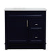 Bellaterra Home Terni 37" 1-Door 2-Drawer Blue Freestanding Vanity Set - Luxe Vanity & Tub