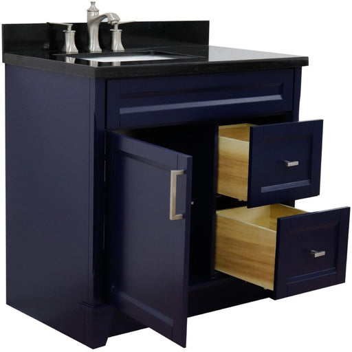 Bellaterra Home Terni 37" 1-Door 2-Drawer Blue Freestanding Vanity Set - Luxe Vanity & Tub