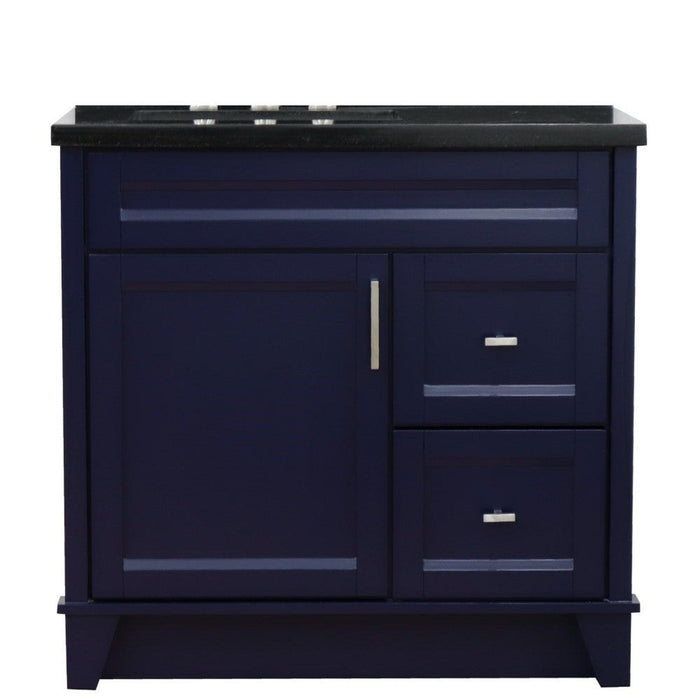 Bellaterra Home Terni 37" 1-Door 2-Drawer Blue Freestanding Vanity Set - Luxe Vanity & Tub