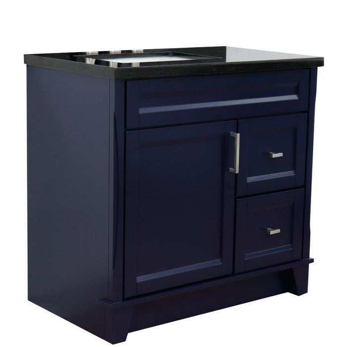 Bellaterra Home Terni 37" 1-Door 2-Drawer Blue Freestanding Vanity Set - Luxe Vanity & Tub