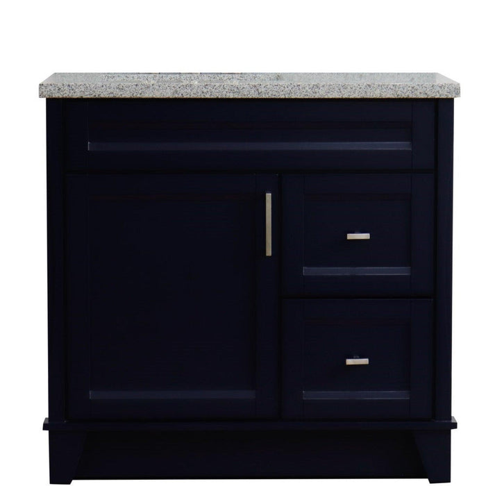 Bellaterra Home Terni 37" 1-Door 2-Drawer Blue Freestanding Vanity Set - Luxe Vanity & Tub