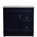 Bellaterra Home Terni 37" 1-Door 2-Drawer Blue Freestanding Vanity Set - Luxe Vanity & Tub