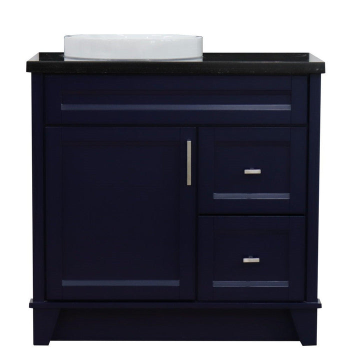 Bellaterra Home Terni 37" 1-Door 2-Drawer Blue Freestanding Vanity Set - Luxe Vanity & Tub