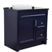 Bellaterra Home Terni 37" 1-Door 2-Drawer Blue Freestanding Vanity Set - Luxe Vanity & Tub