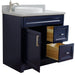 Bellaterra Home Terni 37" 1-Door 2-Drawer Blue Freestanding Vanity Set - Luxe Vanity & Tub