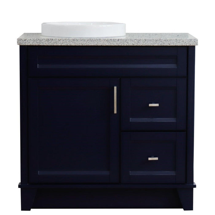 Bellaterra Home Terni 37" 1-Door 2-Drawer Blue Freestanding Vanity Set - Luxe Vanity & Tub