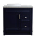 Bellaterra Home Terni 37" 1-Door 2-Drawer Blue Freestanding Vanity Set - Luxe Vanity & Tub