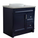 Bellaterra Home Terni 37" 1-Door 2-Drawer Blue Freestanding Vanity Set - Luxe Vanity & Tub