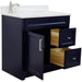 Bellaterra Home Terni 37" 1-Door 2-Drawer Blue Freestanding Vanity Set - Luxe Vanity & Tub