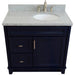 Bellaterra Home Terni 37" 1-Door 2-Drawer Blue Freestanding Vanity Set - Luxe Vanity & Tub