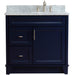 Bellaterra Home Terni 37" 1-Door 2-Drawer Blue Freestanding Vanity Set - Luxe Vanity & Tub