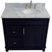 Bellaterra Home Terni 37" 1-Door 2-Drawer Blue Freestanding Vanity Set - Luxe Vanity & Tub