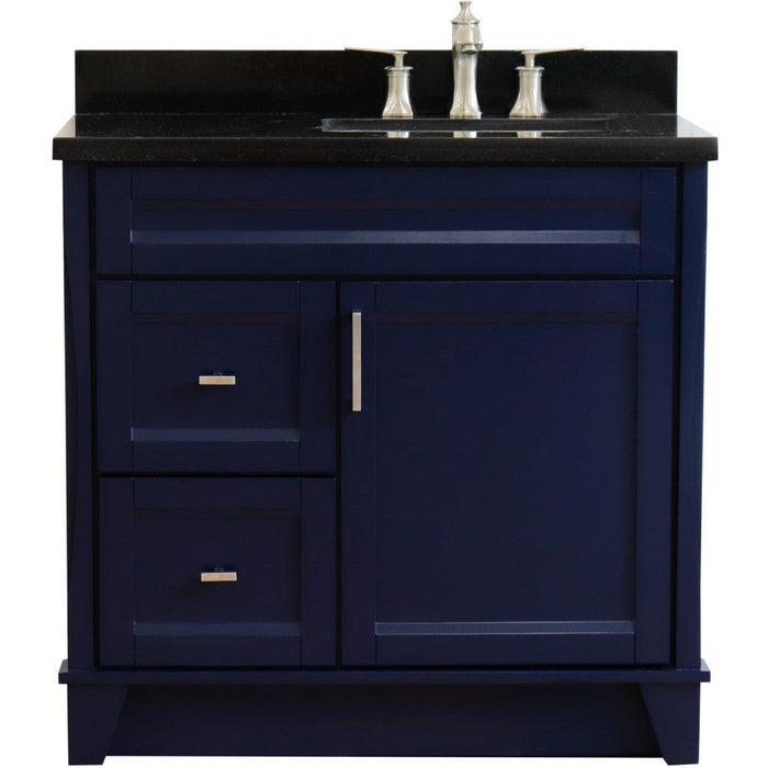 Bellaterra Home Terni 37" 1-Door 2-Drawer Blue Freestanding Vanity Set - Luxe Vanity & Tub