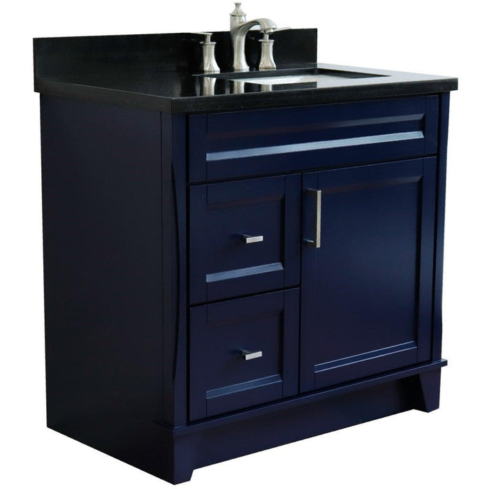 Bellaterra Home Terni 37" 1-Door 2-Drawer Blue Freestanding Vanity Set - Luxe Vanity & Tub