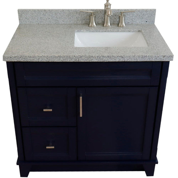 Bellaterra Home Terni 37" 1-Door 2-Drawer Blue Freestanding Vanity Set - Luxe Vanity & Tub