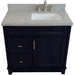 Bellaterra Home Terni 37" 1-Door 2-Drawer Blue Freestanding Vanity Set - Luxe Vanity & Tub