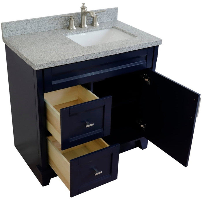 Bellaterra Home Terni 37" 1-Door 2-Drawer Blue Freestanding Vanity Set - Luxe Vanity & Tub