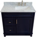 Bellaterra Home Terni 37" 1-Door 2-Drawer Blue Freestanding Vanity Set - Luxe Vanity & Tub