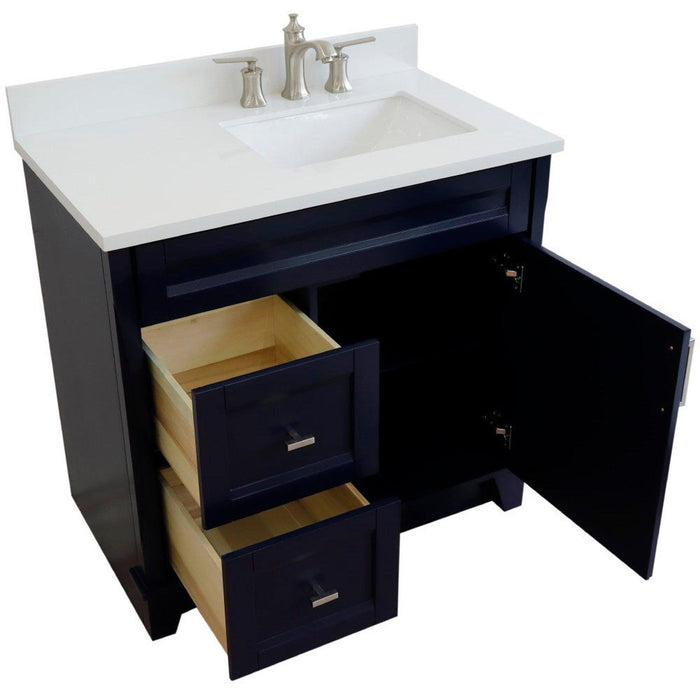 Bellaterra Home Terni 37" 1-Door 2-Drawer Blue Freestanding Vanity Set - Luxe Vanity & Tub