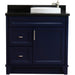 Bellaterra Home Terni 37" 1-Door 2-Drawer Blue Freestanding Vanity Set - Luxe Vanity & Tub