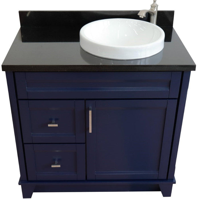 Bellaterra Home Terni 37" 1-Door 2-Drawer Blue Freestanding Vanity Set - Luxe Vanity & Tub