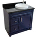 Bellaterra Home Terni 37" 1-Door 2-Drawer Blue Freestanding Vanity Set - Luxe Vanity & Tub