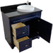 Bellaterra Home Terni 37" 1-Door 2-Drawer Blue Freestanding Vanity Set - Luxe Vanity & Tub