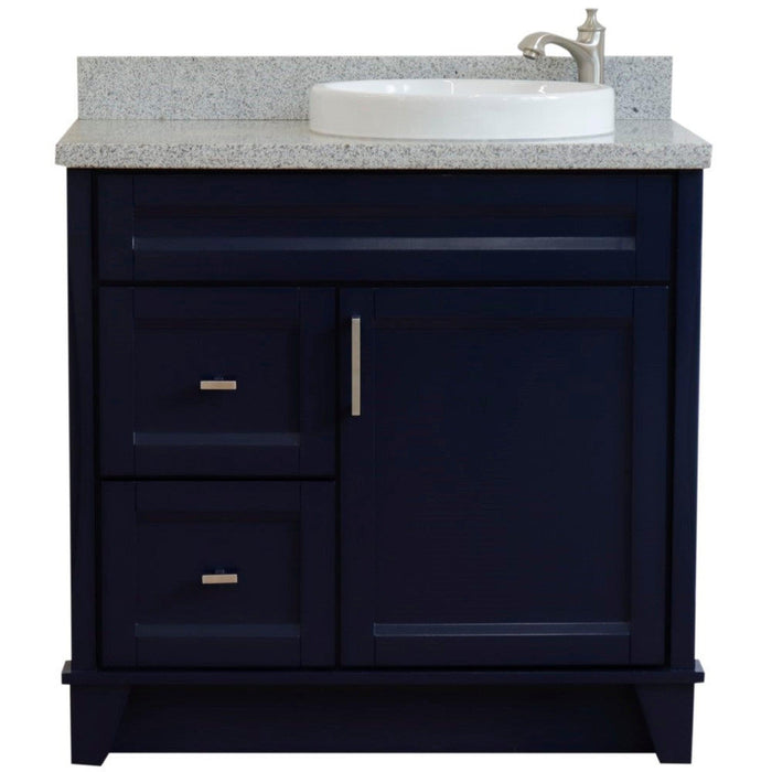 Bellaterra Home Terni 37" 1-Door 2-Drawer Blue Freestanding Vanity Set - Luxe Vanity & Tub