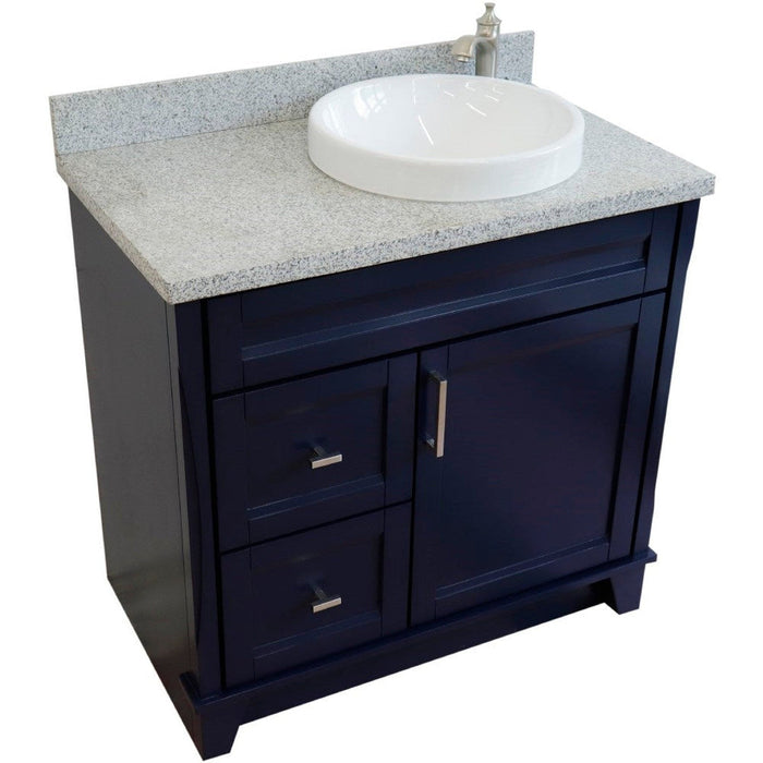 Bellaterra Home Terni 37" 1-Door 2-Drawer Blue Freestanding Vanity Set - Luxe Vanity & Tub