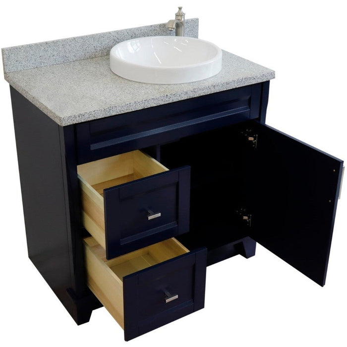 Bellaterra Home Terni 37" 1-Door 2-Drawer Blue Freestanding Vanity Set - Luxe Vanity & Tub