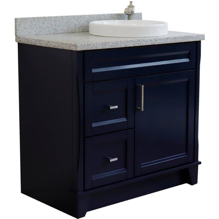 Bellaterra Home Terni 37" 1-Door 2-Drawer Blue Freestanding Vanity Set - Luxe Vanity & Tub