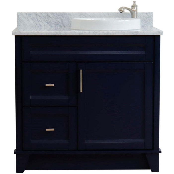 Bellaterra Home Terni 37" 1-Door 2-Drawer Blue Freestanding Vanity Set - Luxe Vanity & Tub