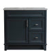 Bellaterra Home Terni 37" 1-Door 2-Drawer Dark Gray Freestanding Vanity Set - Luxe Vanity & Tub