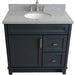 Bellaterra Home Terni 37" 1-Door 2-Drawer Dark Gray Freestanding Vanity Set - Luxe Vanity & Tub