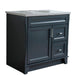 Bellaterra Home Terni 37" 1-Door 2-Drawer Dark Gray Freestanding Vanity Set - Luxe Vanity & Tub