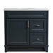 Bellaterra Home Terni 37" 1-Door 2-Drawer Dark Gray Freestanding Vanity Set - Luxe Vanity & Tub