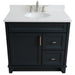 Bellaterra Home Terni 37" 1-Door 2-Drawer Dark Gray Freestanding Vanity Set - Luxe Vanity & Tub