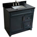 Bellaterra Home Terni 37" 1-Door 2-Drawer Dark Gray Freestanding Vanity Set - Luxe Vanity & Tub