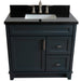 Bellaterra Home Terni 37" 1-Door 2-Drawer Dark Gray Freestanding Vanity Set - Luxe Vanity & Tub