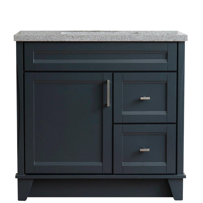 Bellaterra Home Terni 37" 1-Door 2-Drawer Dark Gray Freestanding Vanity Set - Luxe Vanity & Tub