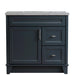 Bellaterra Home Terni 37" 1-Door 2-Drawer Dark Gray Freestanding Vanity Set - Luxe Vanity & Tub